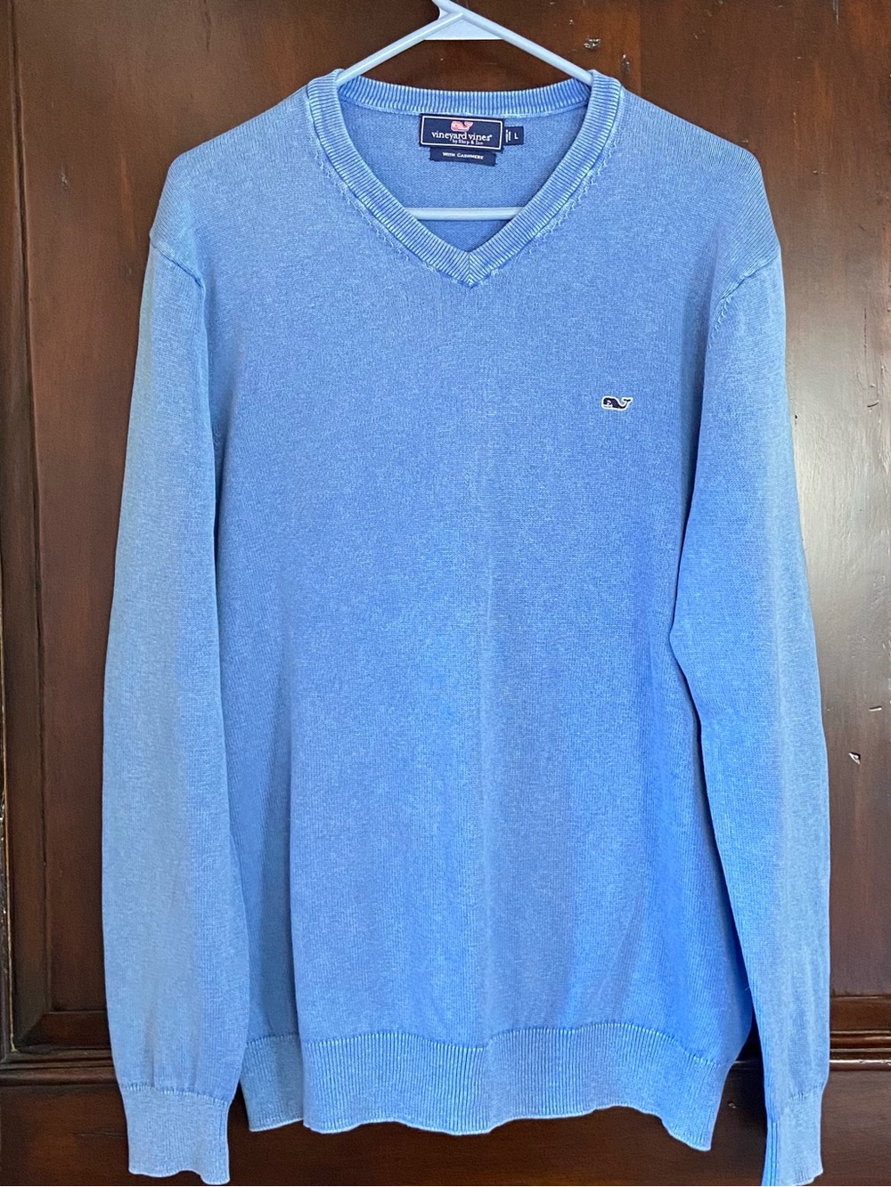 Vineyard Vines Men’s Blue V-Neck Cashmere Blend Sweater